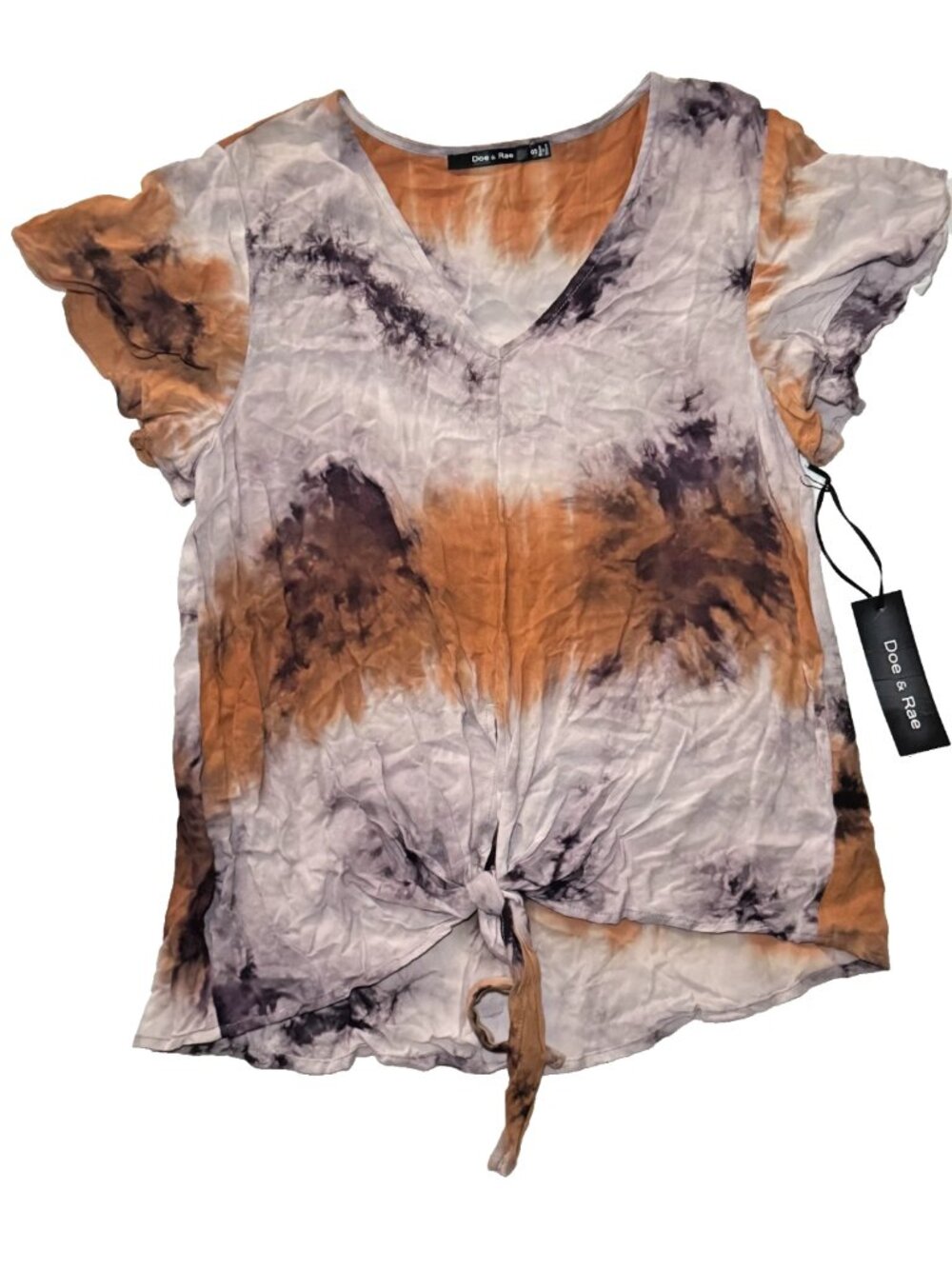 Doe & Rae Ruffle Sleeve Detail V-Neck Multicolor Tank Top Blouse Women’s Size S